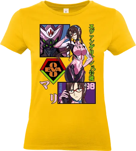 Mari Makinami – Eva Unit 08 Pilot - evangelion, mari makinami, eva unit 08, anime pilot girl, mecha anime, sci fi anime, nerv pilot, anime art - Standard T-Shirt (Frauen)