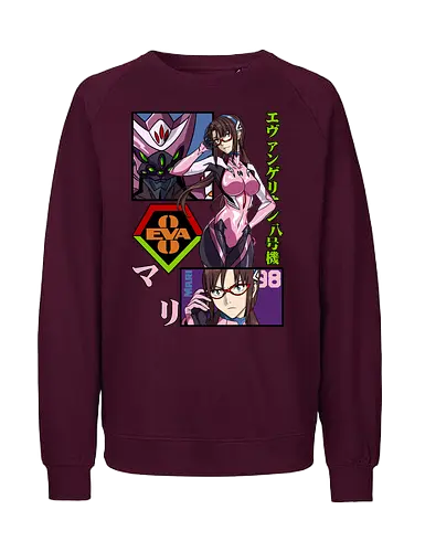 Mari Makinami – Eva Unit 08 Pilot - evangelion, mari makinami, eva unit 08, anime pilot girl, mecha anime, sci fi anime, nerv pilot, anime art - Fairtrade Sweatshirt