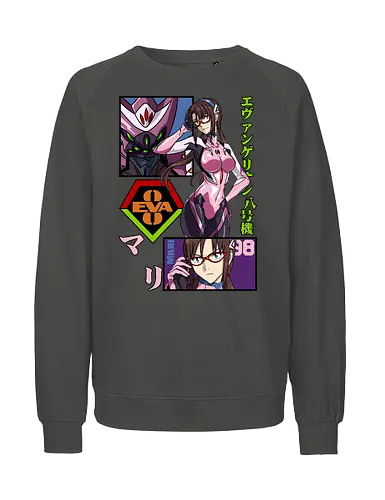 Mari Makinami – Eva Unit 08 Pilot - evangelion, mari makinami, eva unit 08, anime pilot girl, mecha anime, sci fi anime, nerv pilot, anime art - Fairtrade Sweatshirt