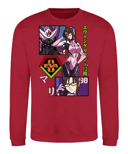 Mari Makinami – Eva Unit 08 Pilot - evangelion, mari makinami, eva unit 08, anime pilot girl, mecha anime, sci fi anime, nerv pilot, anime art - Sweatshirt