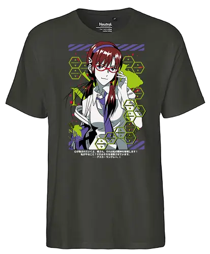 Mari – Beast Mode Pilot - evangelion, mari makinami illustrious, eva pilot, unit 08 beast mode, anime heroine, mecha battle, sci fi anime, anime illustration - Fairtrade T-Shirt