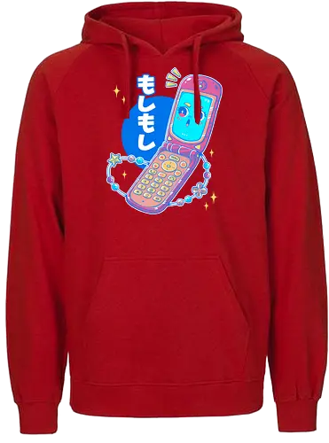 MOSHI MOSHI - kawaii, pop, cute, cellphone, japan, japanese, retro, vintage - Fairtrade Hoodie
