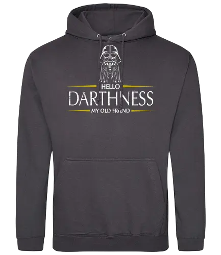 Hello Darthness - drinks, music, simpn and Garfunkel, Villain, kawaii, Space Opera, beer - Standard Hoodie