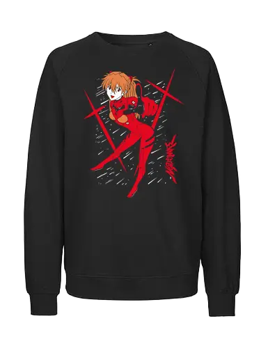 Asuka Langley Sohryu - Evangelion - Kawaii, Anime, Manga, Tokyo, Angry, Japanese Art, Aesthetic, Manga Style, Zylixzen, Aggressive, Gamer, Otaku, Gift, Cool - Fairtrade Sweatshirt