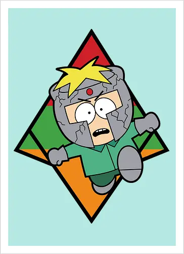 "Professor Chaos Rising" Butters South Park Anime Parody Graphic