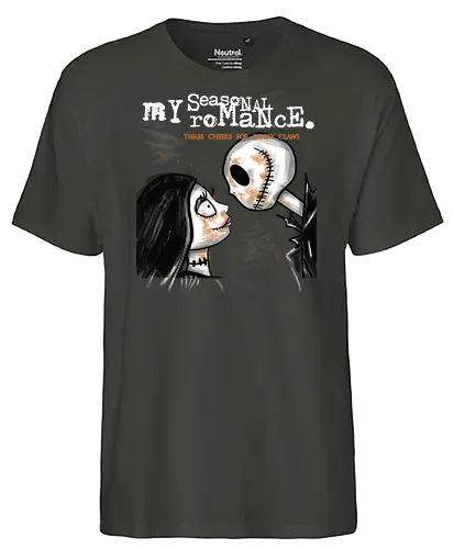 My Seasonal Romance - Jack und Sally Halloween - danny elfman, stop motion, dunkle kunst, my chemical romance, halloween liebe, jack skellington t-shirt, sally albtraum, tim burton, gothic kleidung, Nightmare, teetan, halloween stadt, kürbiskönig, lumpenpuppe, gothic paar - Fairtrade T-Shirt