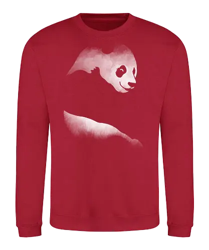 Minimalistisches Panda - Dunkle Silhouette Kunst - panda t-shirt, minimalistische kunst, tier silhouette, dunkle kleidung, doppelbelichtung, teetan, wildlife kunst, panda schutz, sauberes design, kontemplative kunst, wwf symbol, monochrome kunst, natur kunst, schwarz weiß, minimales design - Sweatshirt