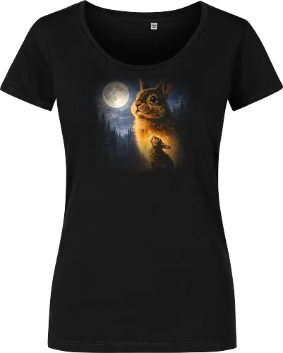 Mystischer Mond Hase Heulender Hase Fantasy Nachtwald