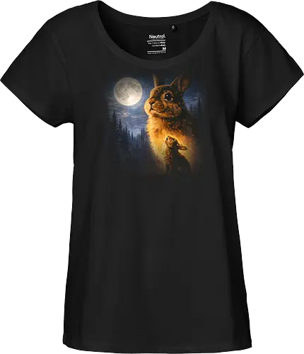 Mystischer Mond Hase Heulender Hase Fantasy Nachtwald