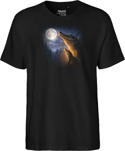 Mystischer Mond Alligator Heult im Fantasie-Nacht Sumpf