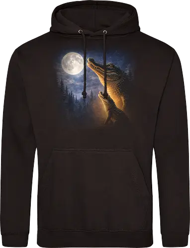 Mystischer Mond Alligator Heult im Fantasie-Nacht Sumpf