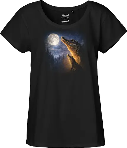 Mystischer Mond Alligator Heult im Fantasie-Nacht Sumpf