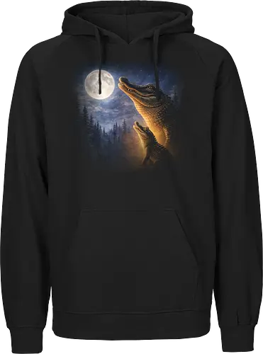 Mystischer Mond Alligator Heult im Fantasie-Nacht Sumpf