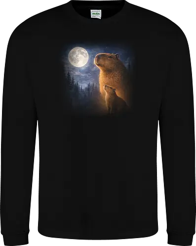 Mystischer Mond Capybara Fantasie Nacht Wildlife Kunst