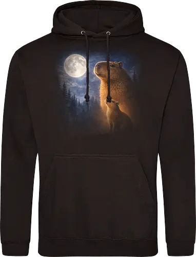 Mystischer Mond Capybara Fantasie Nacht Wildlife Kunst