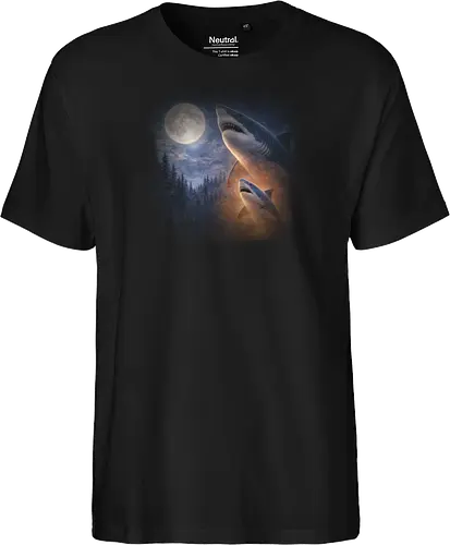Mystischer Mond Hai Fantasie Ozean Nacht Szene