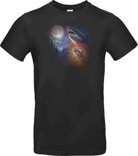 Mystischer Mond Hai Fantasie Ozean Nacht Szene