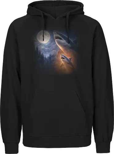 Mystischer Mond Hai Fantasie Ozean Nacht Szene