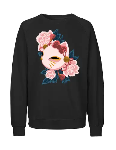 Cute Kitty Mask - Cat, Kitsune, Mask, Japan - Fairtrade Sweatshirt