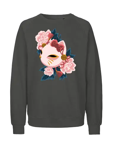 Cute Kitty Mask - Cat, Kitsune, Mask, Japan - Fairtrade Sweatshirt