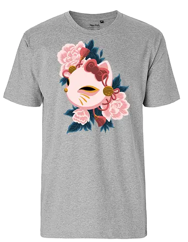 Cute Kitty Mask - Cat, Kitsune, Mask, Japan - Fairtrade T-Shirt