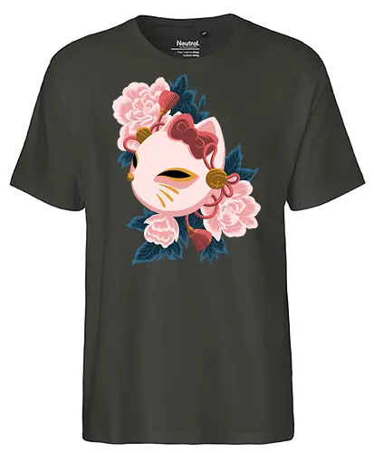 Cute Kitty Mask - Cat, Kitsune, Mask, Japan - Fairtrade T-Shirt