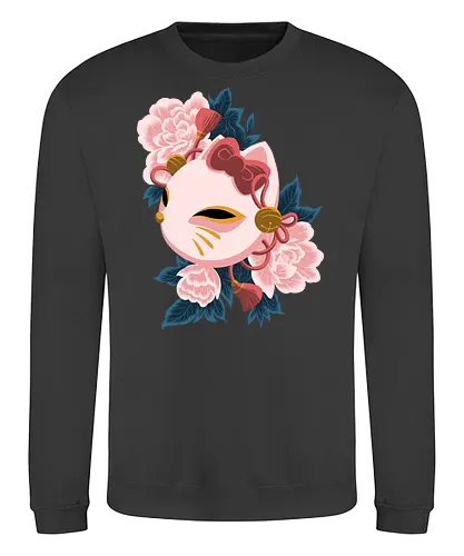 Cute Kitty Mask - Cat, Kitsune, Mask, Japan - Sweatshirt