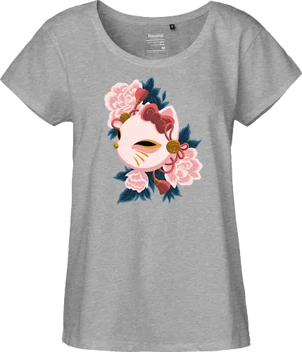 Cute Kitty Mask - Cat, Kitsune, Mask, Japan - Fairtrade Girl Shirt