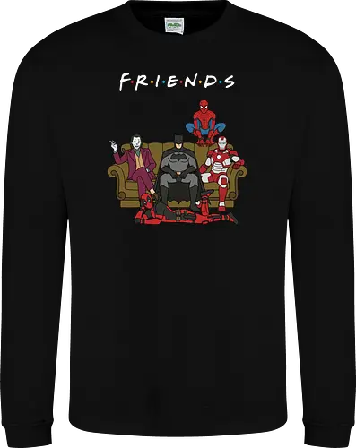 Super Hero Friends" Comic Book Parody Sitcom Couch Graphic