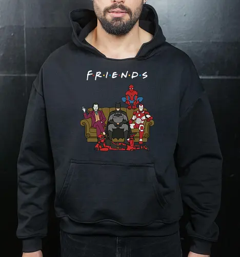 Super Hero Friends" Comic Book Parody Sitcom Couch Graphic