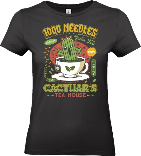Cactus Green Tea Emblem - cup of tea, fantasy, Cactus, cactilio, Kupo, gaming, gamer, video game, Kweh, tonberry, tomberi, Cloud, tea - Standard T-Shirt (Frauen)