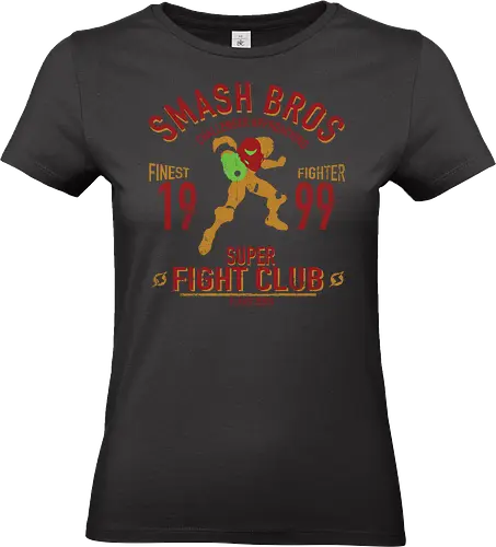 Super Fight Club - Bounty Hunter Aran Bounty Hunter Fighter - metroid t-shirt, planet zebes, teetan, super smash bros, power anzug, kopfgeldjäger, fight club, vintage kunst, samus aran kämpfer, smash bros, samus main, weibliche protagonistin - Standard T-Shirt (Frauen)