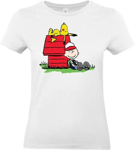 Mouse  - Pocket Peanuts Mashup - peanuts mashup, charlie brown kleidung, teetan, popkultur, kreatives mashup, anime crossover, nostalgische kunst, kindheitserinnerungen, hundehaus, crossover - Standard T-Shirt (Frauen)