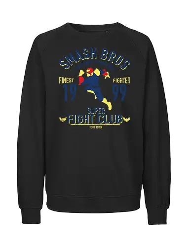 Super Fight Club - Captain Falcon F-Zero - captain falcon t-shirt, f-zero kämpfer, smash bros, port town, teetan, super smash bros, falcon punch, kopfgeldjäger, blauer falke, fight club, f-zero pilot, vintage kunst, falcon main, rennfahrer - Fairtrade Sweatshirt