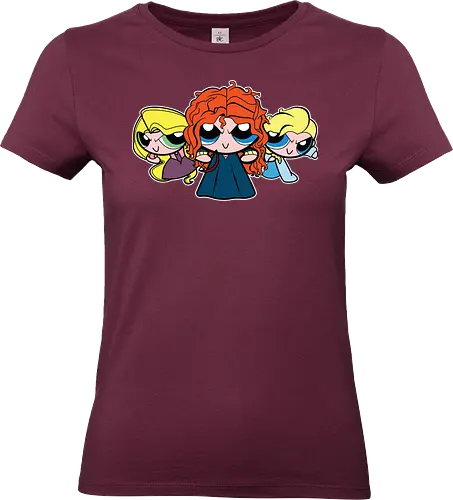 Powerpuff Prinzessinnen - PPG  Mashup - powerpuff girls t-shirt, prinzessin macht, cartoon kleidung, powerpuff girls, teetan, townsville helden, professor utonium, frauen empowerment, merida rapunzel, mashup kunst, girl power, ppg, prinzessin, powerpuff prinzessinnen, weibliche helden - Standard T-Shirt (Frauen)
