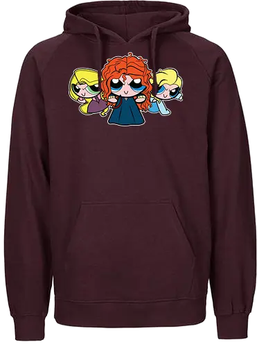 Powerpuff Prinzessinnen - PPG  Mashup - powerpuff girls t-shirt, prinzessin macht, cartoon kleidung, powerpuff girls, teetan, townsville helden, professor utonium, frauen empowerment, merida rapunzel, mashup kunst, girl power, ppg, prinzessin, powerpuff prinzessinnen, weibliche helden - Fairtrade Hoodie