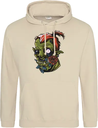 Zombie Skull with Rose – Dark Gothic Punk Horror Tattoo Style Art