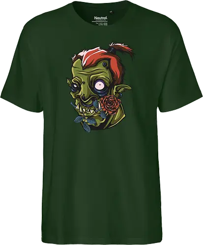 Zombie Skull with Rose – Dark Gothic Punk Horror Tattoo Style Art