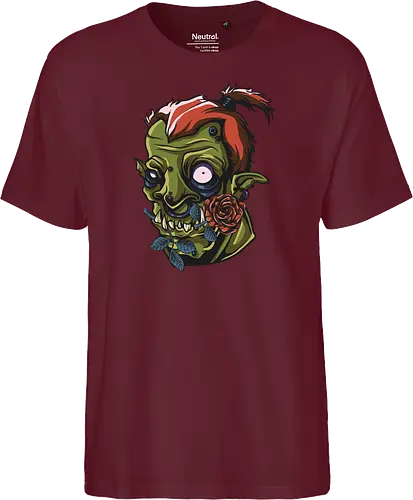 Zombie Skull with Rose – Dark Gothic Punk Horror Tattoo Style Art