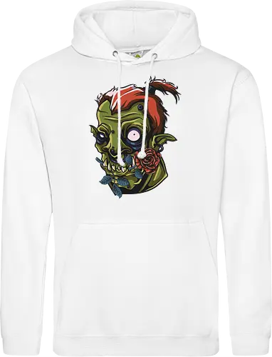 Zombie Skull with Rose – Dark Gothic Punk Horror Tattoo Style Art