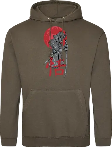 Japanese Ronin Samurai Warrior Red Sun