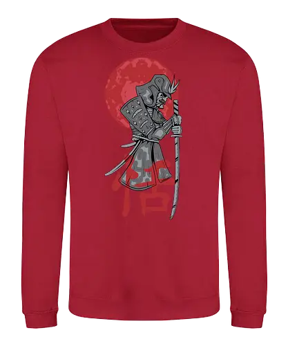 Japanese Ronin Samurai Warrior Red Sun - Japan, Katana, Bushido, Ronin, Japanese Art, Warrior, Ninja, Red Sun, Anime Style, Manga, Martial Arts, Tokyo, Asian Culture, History, Sword. - Sweatshirt