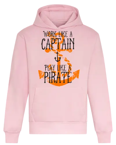 Work Like A Captain Play Like A Pirate Nautical Quote - Work Hard Play Hard, Sea Life, Sailor, Boat, Ocean, Pirate Life, Adventure, Maritime, Ship, Coastal Decor., Captain, Anchor, Sailing, Nautical, Motivation - Heavyweight Hoodie