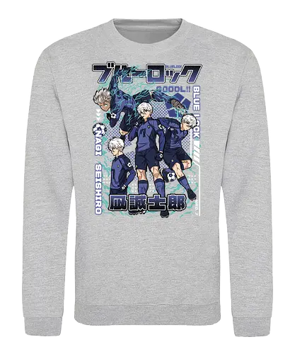 Nagi – Genius Striker - blue lock, nagi seishiro, anime striker, soccer prodigy, football anime, lazy genius, first touch master, sports anime, manga series, japanese anime, anime art, goal scorer, striker talent, blue lock player, anime aesthetic - Sweatshirt