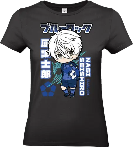 Nagi – Chibi Genius - blue lock, nagi seishiro, chibi anime, chibi nagi, cute anime boy, soccer anime, football anime, kawaii anime, sports manga, japanese anime, anime art, mini character, cute design, anime aesthetic, blue lock - Standard T-Shirt (Frauen)