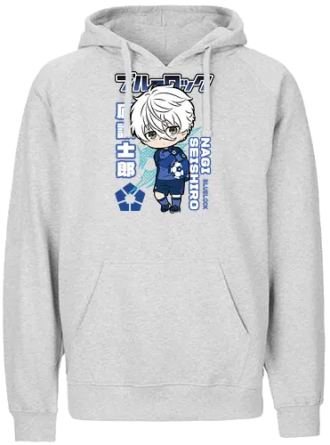 Nagi – Chibi Genius - blue lock, nagi seishiro, chibi anime, chibi nagi, cute anime boy, soccer anime, football anime, kawaii anime, sports manga, japanese anime, anime art, mini character, cute design, anime aesthetic, blue lock - Fairtrade Hoodie