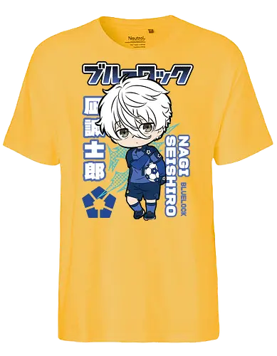 Nagi – Chibi Genius - blue lock, nagi seishiro, chibi anime, chibi nagi, cute anime boy, soccer anime, football anime, kawaii anime, sports manga, japanese anime, anime art, mini character, cute design, anime aesthetic, blue lock - Fairtrade T-Shirt