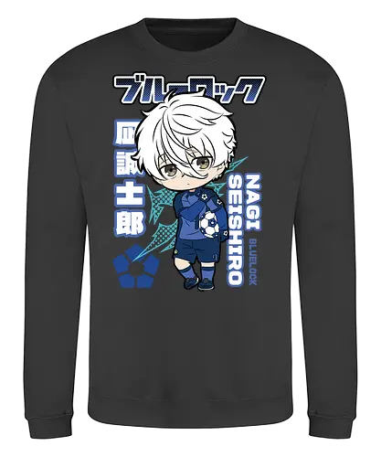 Nagi – Chibi Genius - blue lock, nagi seishiro, chibi anime, chibi nagi, cute anime boy, soccer anime, football anime, kawaii anime, sports manga, japanese anime, anime art, mini character, cute design, anime aesthetic, blue lock - Sweatshirt