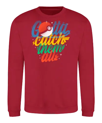 Gotta Catch Them All - gamer, retro, nostalgia, Pocket, anime, geek, otaku, gaming, arcade, collection, adventure, vintage, design, tshirt, gift, culture, color, style, player, nerd - Sweatshirt