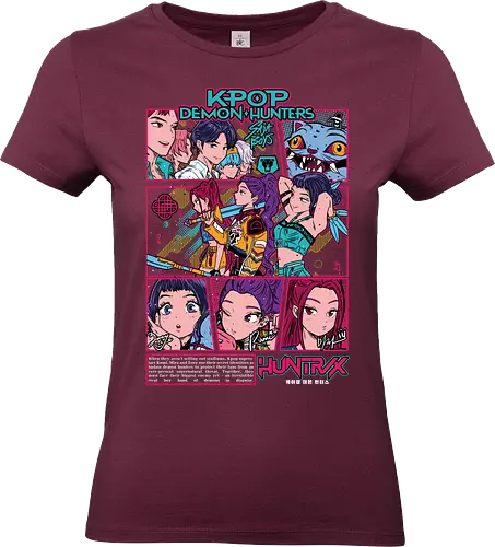 Huntrix – Elite Hunters - huntrix, hunter squad, anime hunters, monster hunting, action anime, dark fantasy, battle squad, anime team, manga style, japanese anime, anime art, elite fighters, hunter guild, combat anime, anime aesthetic - Standard T-Shirt (Frauen)